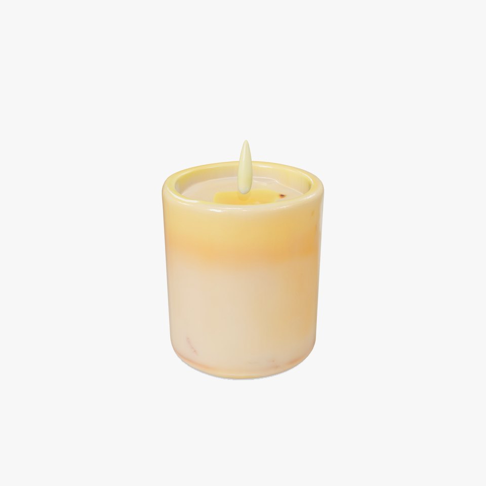 Rustic Candle with Glowing Flame model pack
